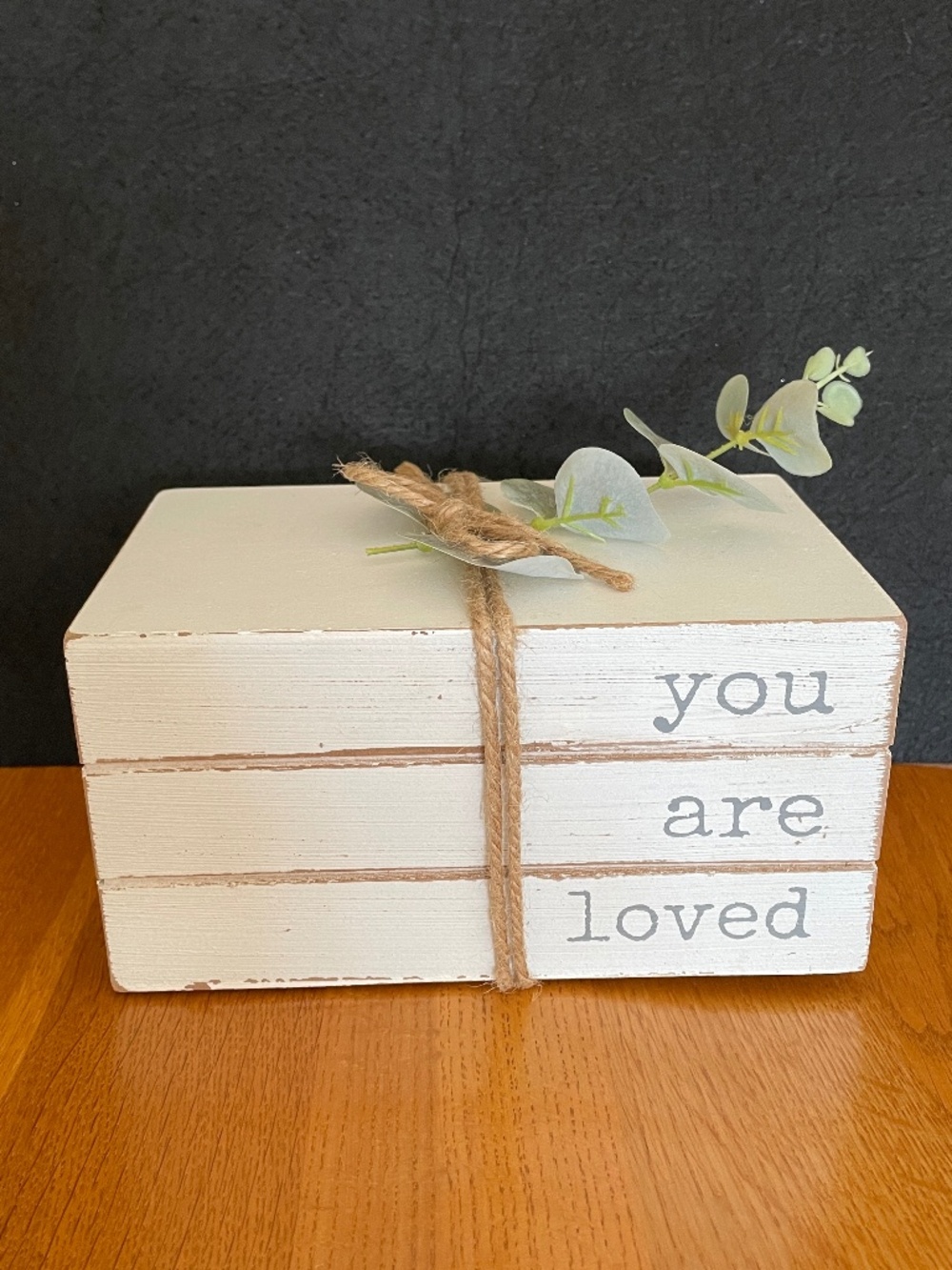 You Are Loved Wooden 3 Book Stack Rustic Décor Quill to Paper Sixtrees